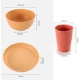 thumbnail image 3 of 12 Pieces Bowl Set Tablewares, Wheat Straw Dinnerware Sets, Lightweight Degradable Dinner Plates Set,Bowls, Cups, Tablewares Set, Dishwasher Safe, 3 of 6