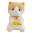 thumbnail image 3 of Animales de peluche de gato adorables y tiernos, figura suave de gato para acurrucarse, regalo para niños Amarillo, 3 of 9