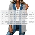 thumbnail image 2 of Fnooota Women's Shackets, Button Front Casual Collared Long Sleeve Denim Patchwork Ribbed Knit Shirt Jacket Gray Size L, 2 of 7