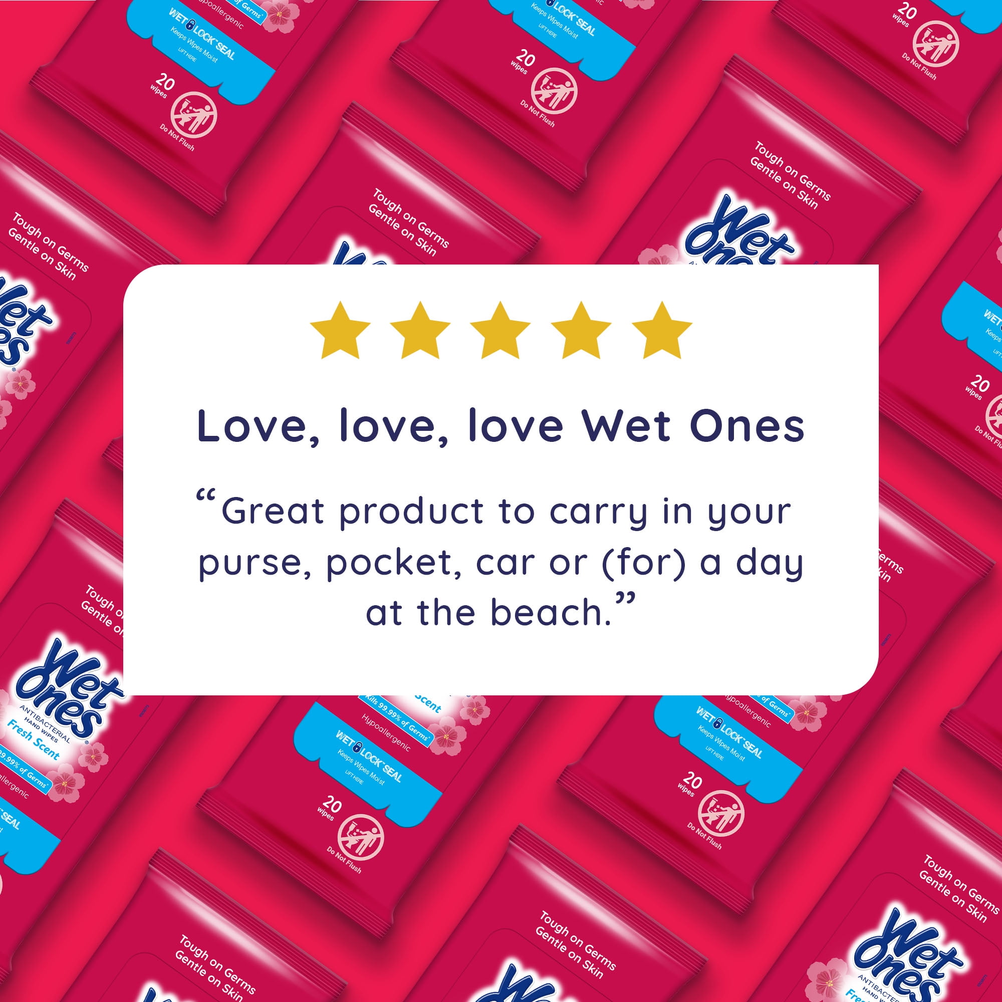 Wet Ones Antibacterial Hand Wipes, Fresh Scent, 20 Each (5 Pack)