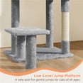 thumbnail image 7 of Yaheetech 57.1'' Deluxe Multilevel Cat Tower with Perch and Basket, Light Gray, 7 of 7