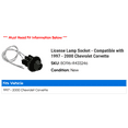 thumbnail image 2 of License Lamp Socket - Compatible with 1997 - 2000 Chevy Corvette 1998 1999, 2 of 2