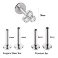thumbnail image 1 of 1PC G23 TitaniumSteel 16G CZ Gem Moon Labret Lip Bar Ring Crystal Flower Ear Cartílago Tragus Helix Piercing Tornillo Fit Top 16g Tan Jianjun unisex, 1 of 2