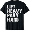 thumbnail image 1 of 100% Cotton Lift Heavy Pray Hard, Gym Christian Gift For Christian T-Shirt, 1 of 6