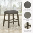 thumbnail image 5 of BOBOKY  Backless Counter Stool – 26 Inches – Saddle Stool with Footrest – Solid Wood Frame & Faux Leather Upholstery – Perfect for Kitchen Islands & Counters,Grey, 5 of 10