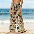 thumbnail image 2 of Gamivast Women Swim Cover up Pants Print Sheer Wide Leg Pant Lightweight Elastic Wist Flowy Boho Swimwear Breathable Summer Beach Vacation Outfits, 2 of 2