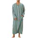 thumbnail image 2 of CAMISA DE NOCHE CHIC PARA HOMBRE Rayas de Manga Larga Cierre de Botón Dos Bolsillos Camisones XL Verde, 2 of 4