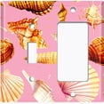 thumbnail image 2 of Metal Light Switch Wall Plate Outlet Cover (Colorful Sea Shells Pattern Pink - Single Toggle Single Rocker), 2 of 2