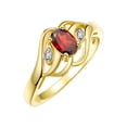 thumbnail image 5 of RYLOS Rings for Women 14K Gold Plated Silver Ring Classic Style Birthstone Ring 6X4MM Gemstone &  Diamonds January Garnet Jewelry for Women Size 6, 5 of 7