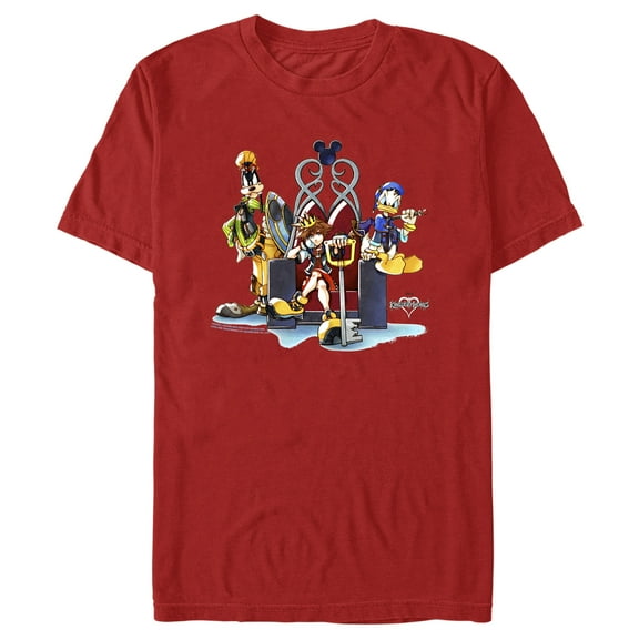 Men's Kingdom Hearts 1 King of Hearts Graphic Tee Red X Large