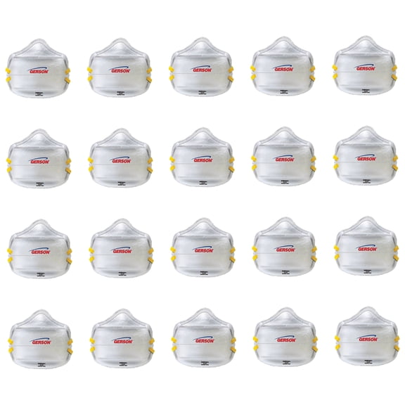Northlight Pack of 20 White Disposable Gerson Niosh Certified N95 Face Masks