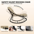 thumbnail image 4 of MRUAKA Outdoor Papasan Rocking Chair, Oversized Cushioned Lounge Chair with Ottoman and Sturdy Metal Frame, Patio Egg Rocker chair for Balcony Backyard Porch Bedroom, Beige, 4 of 8