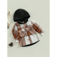 thumbnail image 3 of Bagilaanoe Toddler Baby Boys Girls Long Sleeve Hooded Coat Button Down Hooded Plaid Shirt Hoodie Jacket Tops 1T 2T 3T 4T 5T 6T Outwear Fall Winter Clothes, 3 of 8