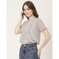 thumbnail image 3 of Moomaya Womens Printed Short Sleeves Shirt Top, V-Neck Casual Summer Top, 3 of 8