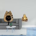 thumbnail image 2 of Reloj de pared,Reloj de pared decorativo con forma de gato para sala de estar silenciosa,Reloj de pared de madera,decoración moderna,Estatua de Buda,Estatuas de Buda Bodhisattva para la, 2 of 8