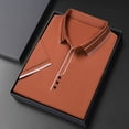 thumbnail image 4 of Short Sleeve Golf Shirts for Men Cotton Blend Button Collared T-Shirts Mens Casual Pullover Stretchy Slim-Fit Color-Block Basic Office Work Tees Tops, 4 of 5