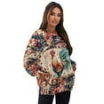 thumbnail image 3 of Yuyamidu Women's Fashion Hoodie Sweatshirts Oversized Womens Novelty Sweatshirts with Pockets Flower Rooster Loose Crewneck Pullover Casual Tops Long Sleeve Shirts Spring Fall Winter Clothes, 3 of 7
