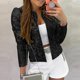 thumbnail image 3 of Chaqueta de Color sólido de moda para mujer, chaqueta pequeña informal corta con lentejuelas para fiestas y discotecas, 3 of 4