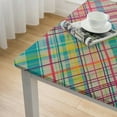 thumbnail image 5 of HAOXIT Spring Pastel Plaid Vinyl Flannel Backed Tablecloth,Cottage Plaid Easy Care Vinyl Indoor Outdoor Tablecloth with Flannel Backing 40*40, 5 of 8