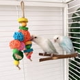 thumbnail image 5 of Bird Chewing Toy, Colorful Natural Wooden Beads Blocks Birds Parrot Tearing Toys with Rattan Wicker Balls for Budgie Lovebird Cockatiel Conures, 5 of 6