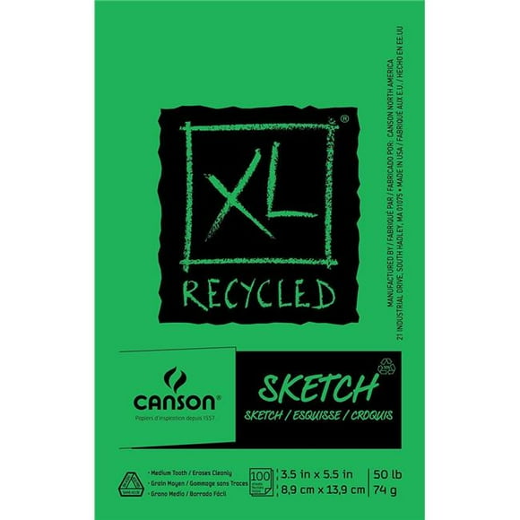 Canson 100510920 3.5 x 5.5 in. Recycled Sketch Pads - Extra Large