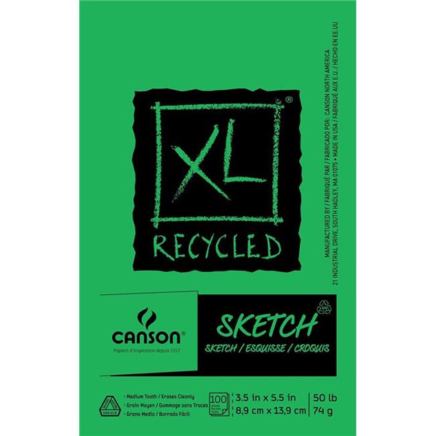 Canson 100510920 3.5 x 5.5 in. Recycled Sketch Pads Extra Large