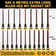 thumbnail image 2 of Juego de enchufes ELEAD Extra Long Allen Hex Bit, 20 piezas, 3/8 pulgadas, 2 of 9