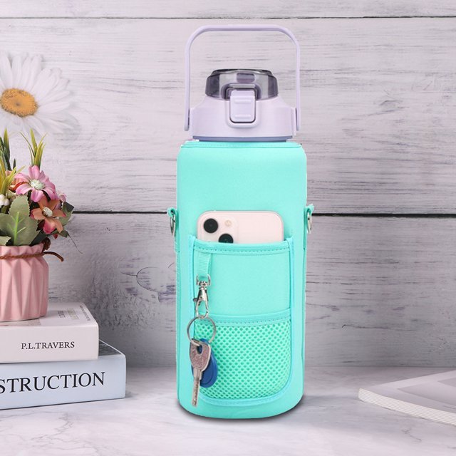 Funda Para Botella De Agua Termos para agua Funda deportiva para de neopreno con correa para senderismo al aire libre (verde)