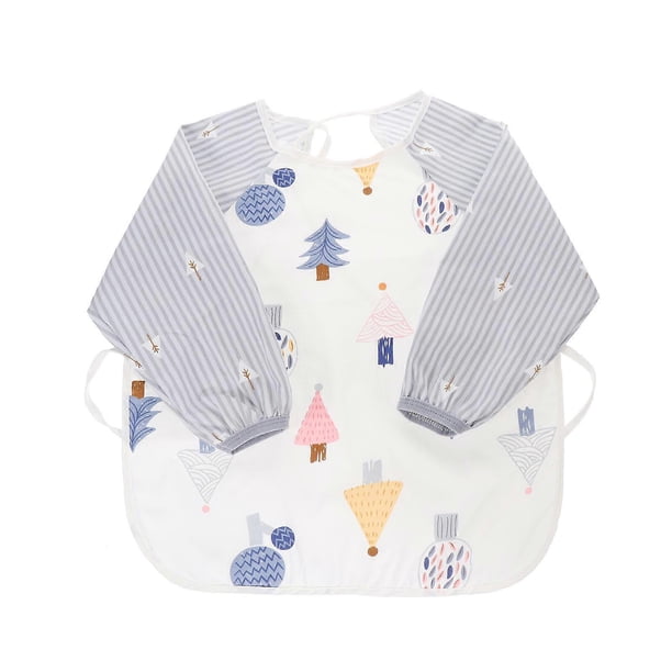 Waterproof Baby Smock for Wearing 1Pcs Cartoon Feeding Apron Long Sleeve Infant