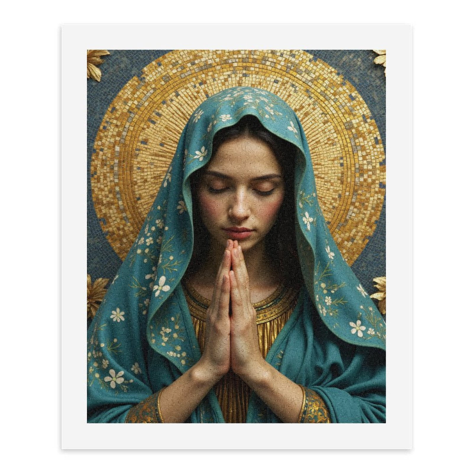 Paint By Numbers Kit for Adults Beginner - DIY Woman Praying Mosaic Art Canvas Painting Kits for Adults, Frameless Paint By Number for Adults for Home Wall Decor 16x20 Inch