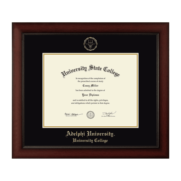 Framerly - Adelphi College Diploma Frame with Black and Gold Mat