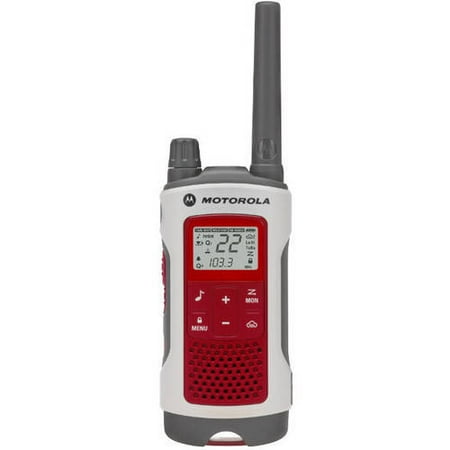 Motorola Solutions T480 Talkabout Rechargeable Emergency Preparedness Two-Way Radio Single Unit - Red/White