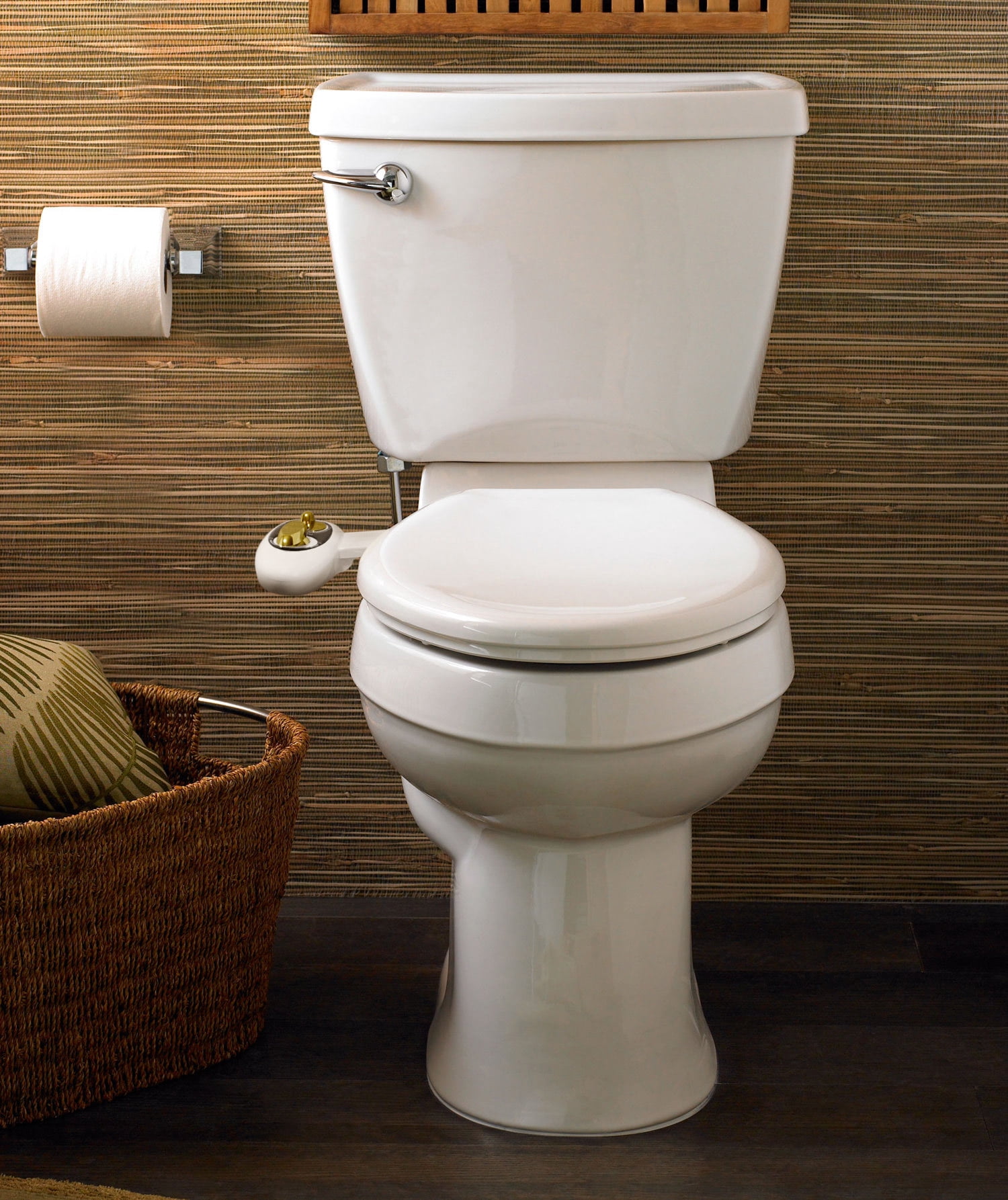 Boss Bidet Dual Nozzle Toilet Seat Bidet Attachment White and Gold with Self Cleaning