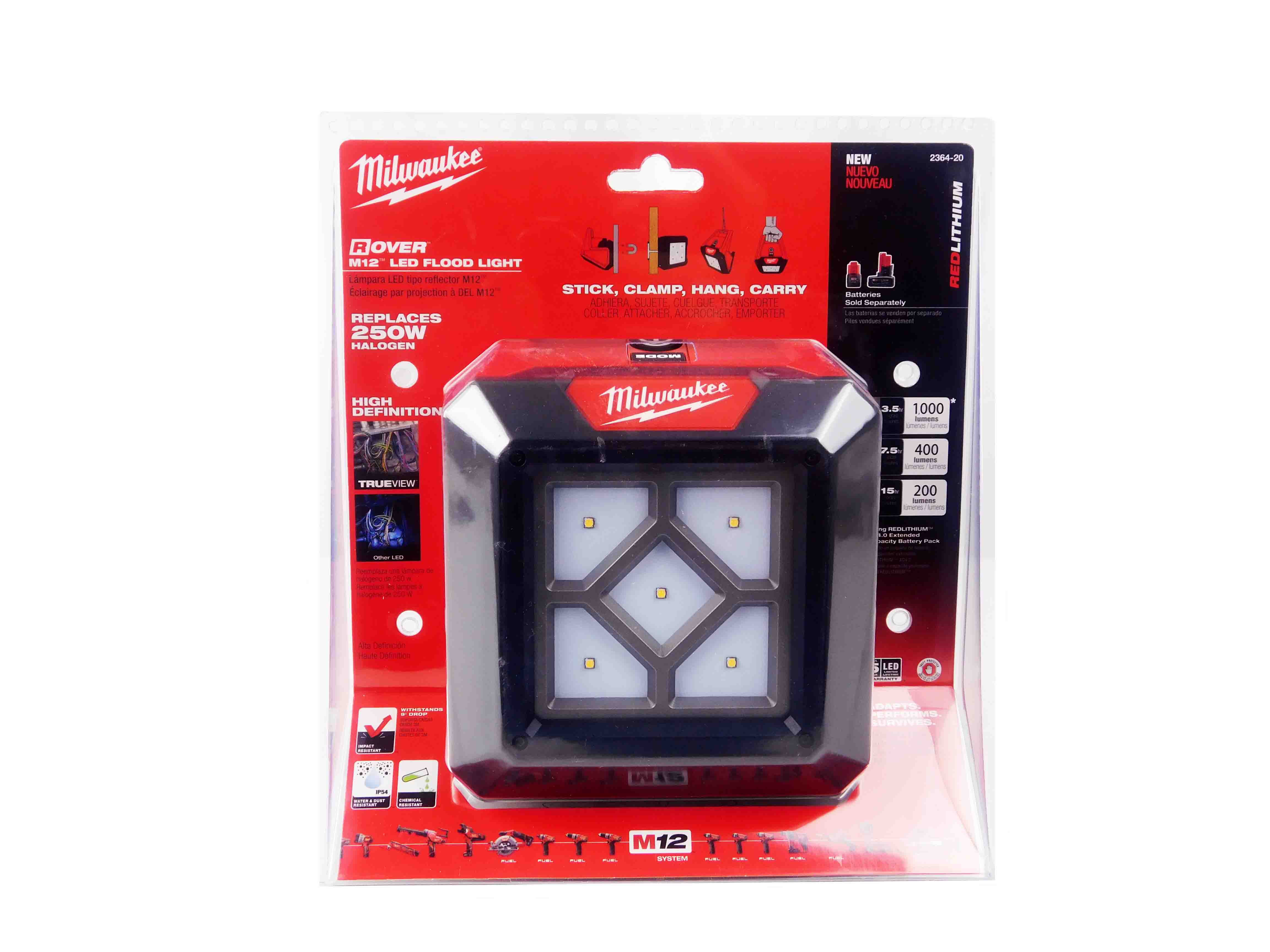 Milwaukee M12 Cordless Compact Flood Light 1000 Lumen Rover LED 12v LithiumIon for sale online 