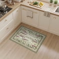 thumbnail image 2 of ODIKA 3'x5' Sage Green Boho Vintage Botanical Washable Accent Rug Wisteria Vine Trail Centered Bloom Layout Cottagecore for Bedside, Nursery Room, Pet Friendly & Non-Shedding, 2 of 7
