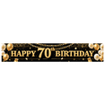 thumbnail image 3 of Elegant Black Happy 70th Birthday Banner Decorative Gold Celebration Milestone for Birthday Party Event Photo Background, 3 of 8