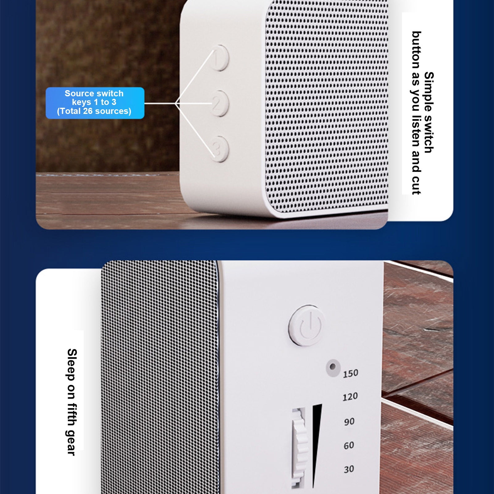 COM1950s Smart White Noise Sleep Machine, Portable Meditation Device with Music and Buddha Chants for Fast Sleep and Stress Relief, Compact Design