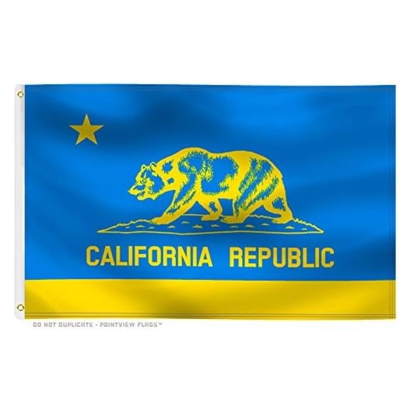 California Flag True Blue 3x5 ft - Durable Polyester with Grommets - Indoor/Outdoor California State Flag for Home, Wall, or Flagpole - Team Colors Design