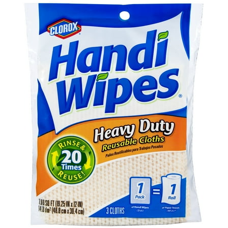 Clorox Handi Wipes Heavy Duty Reusable Cloths, 3 ct