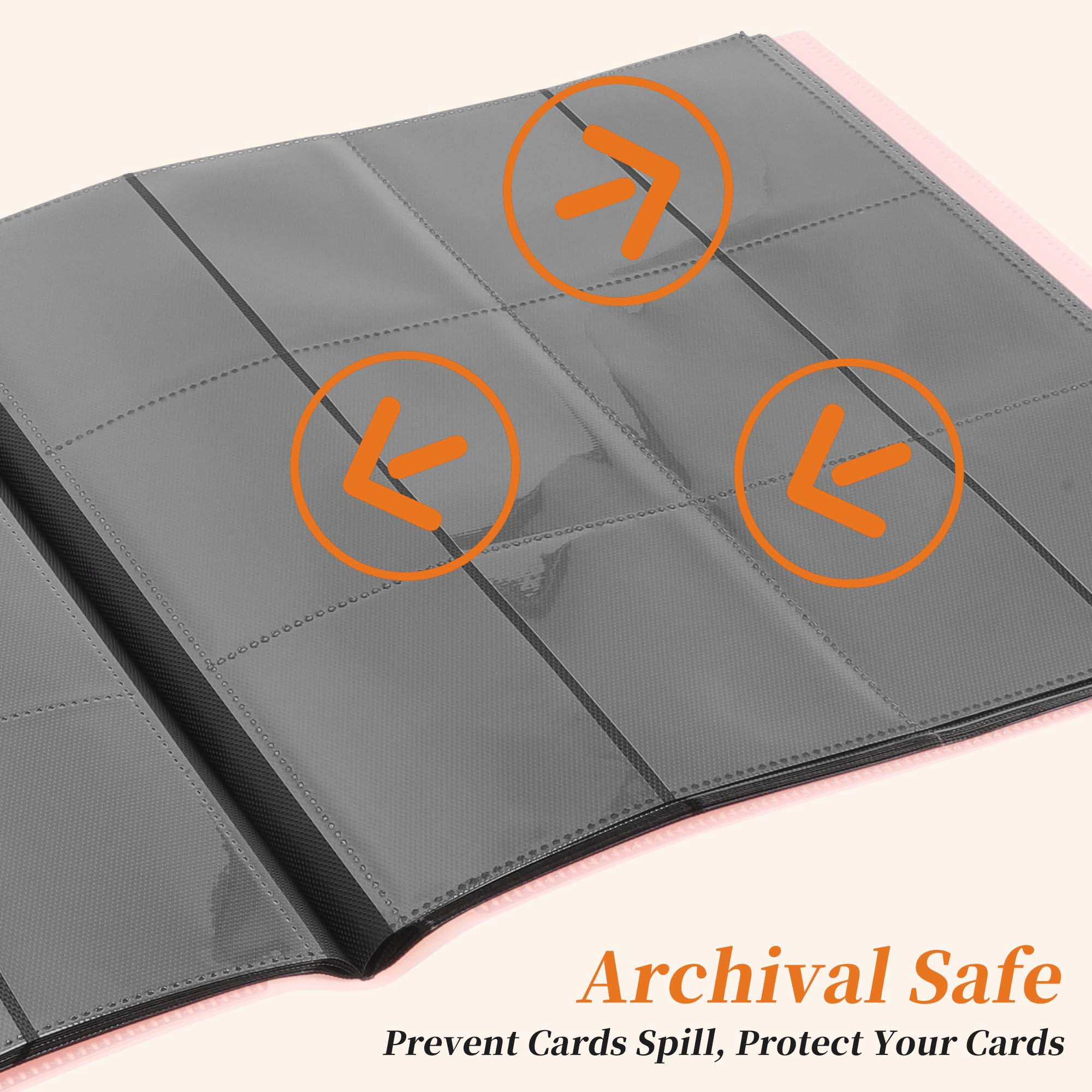 Unique Bargains Card Binder with 12 Pockets and 20 Pages for 480 Card Capacity ["Pink"]