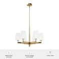 thumbnail image 7 of Hunter - Nolita 6-light Alturas Gold, Large Chandelier, Dimmable, Modern Style, Candle Shaped, for Bedrooms, Dining, Living Rooms - 19876, 7 of 7