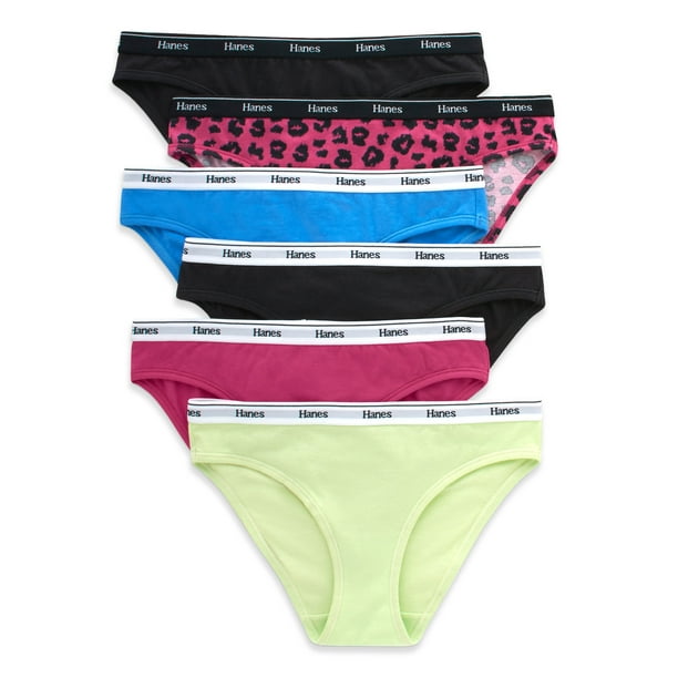 Hanes Originals Women’s Bikini Underwear, Breathable Cotton Stretch, 6 ...