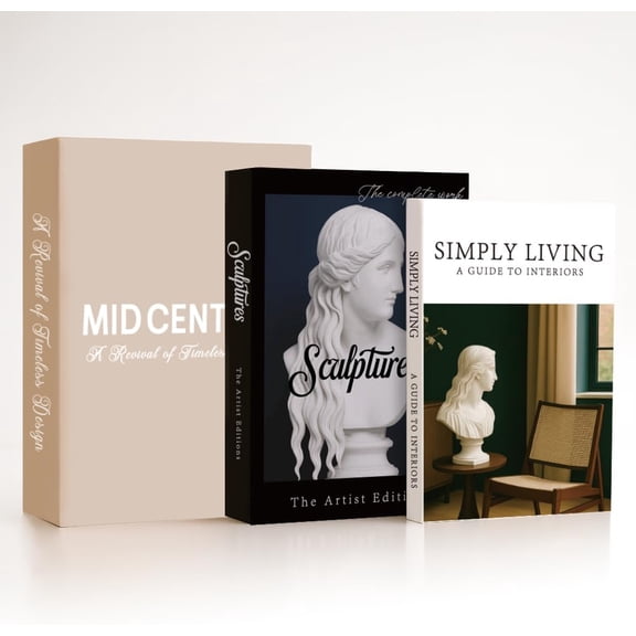 Aesthetic Decorative Books Set of 3 Decorative Coffee Table Books Bookshelf Decor Fake Book Storage Box for Home Décor Accents