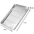 thumbnail image 4 of RUIYUNZHUZHU 2 Set Baking Sheet with Rack Set for Cookies Meats Silver, 4 of 7