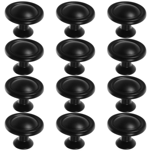 12 Pcs Wardrobe Door Handle Aluminum Alloy Cabinet Knob Kitchen Knobs Black Drawer Handles Pulls for Cabinets Cupboard