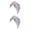 thumbnail image 1 of Sonducket Bohemian Styles Turbantes para mujer Diseño elástico Headwrap Pre-Tied Cap Skullcap plisado Sombreros de moda Swirly Headcover cielo azul cielo azul naranja 2piezas Sonducket CBP206577, 1 of 5