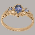 thumbnail image 3 of LBG British Made 10k Rose Gold Genuine Natural Tanzanite Womens Statement Ring - 33 size options - Size 5.5, 3 of 9