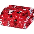 thumbnail image 3 of Elegant Comfort Lightweight Printed Throw Blanket- All Season, Soft, Cozy and Plush- Decorative Throw Blankets, Perfect for Lounging, 50 x 60 inches, Red Santa Tree, Throw Blanket, 3 of 5