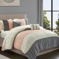 thumbnail image 5 of Faye 9 or 7 Piece Comforter Ruched Color Block Bed In A Bag, 5 of 9