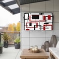 thumbnail image 2 of Outdoor TV Cover 68x42x4.5in, Geometric Red Grey Black Square Weatherproof TV Screen Protector with Zipper, Abstract Art Outside Television Cover Fits Up to 70-75", 2 of 9